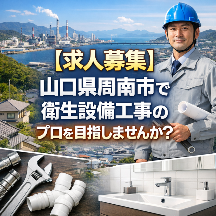 【求人募集】山口県周南市で衛生設備工事のプロを目指しませんか？